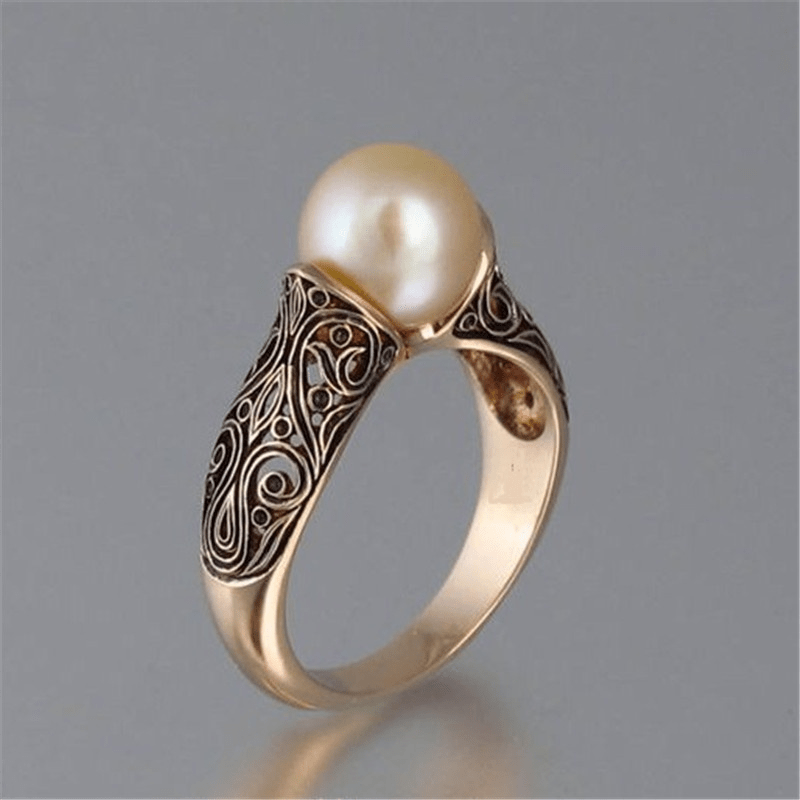 Vintage Gouden Parelring