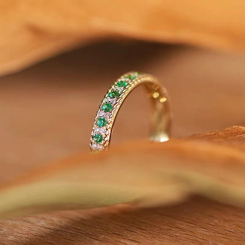 Smaragdglans Zirkonia Verstelbare Ring Witgoud