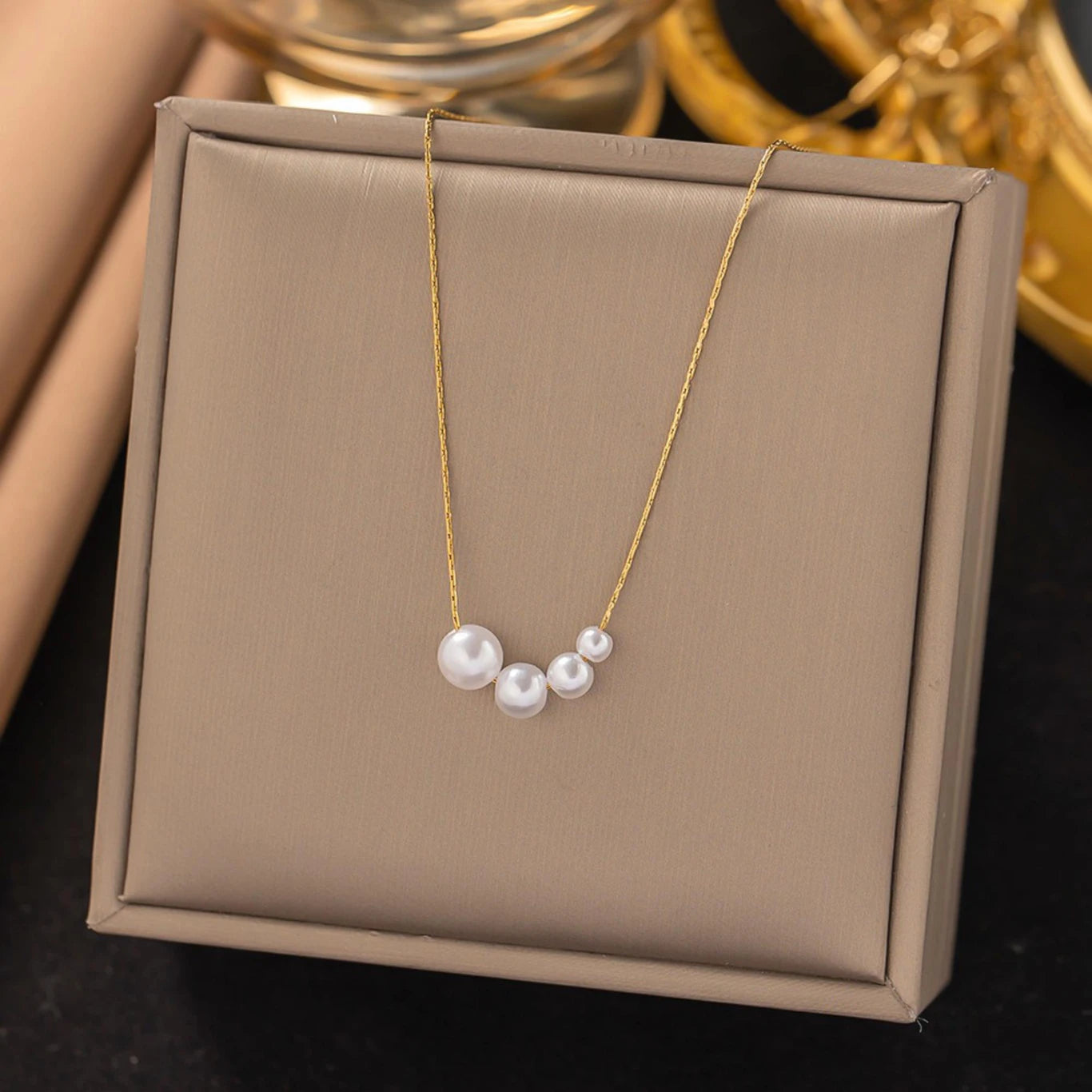 Luna Pearl Necklace | Gold