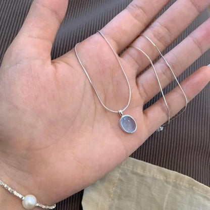 Antique white opal necklace | White gold