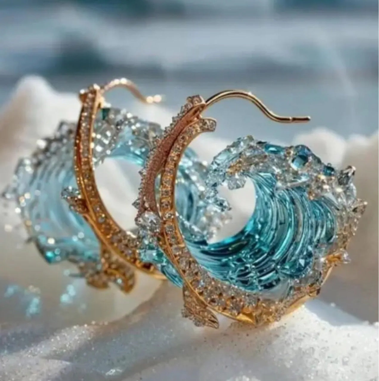 Azure Essence Oorbellen | Goud