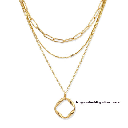 Layered Circle Chain Necklace