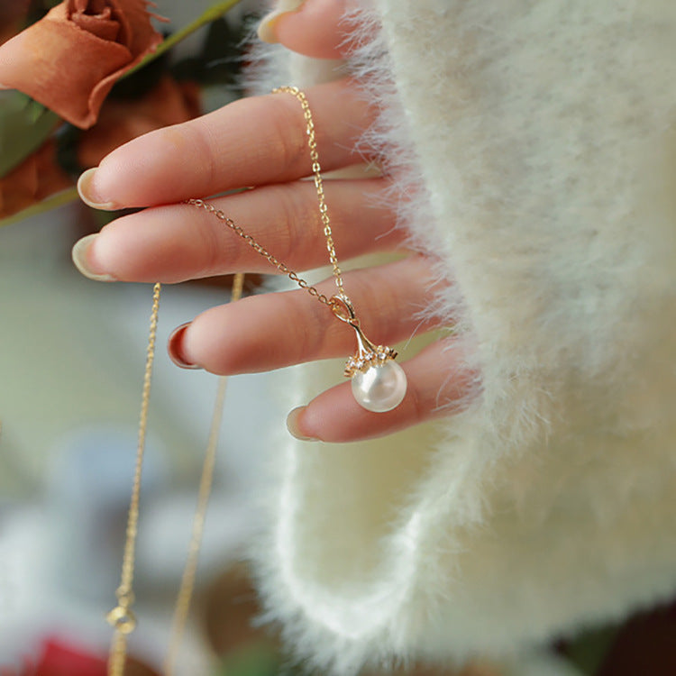 Roségouden Parelketting