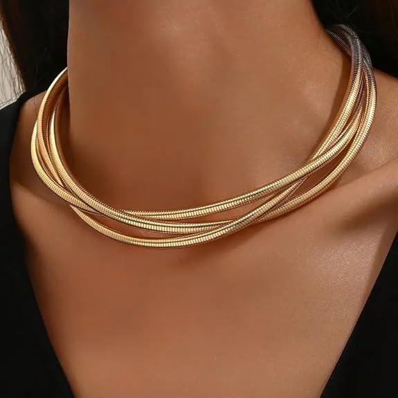 Drielaagse gouden halsketting | Goud