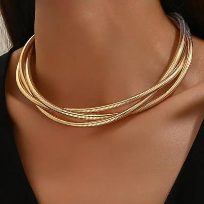Drielaagse gouden halsketting | Goud
