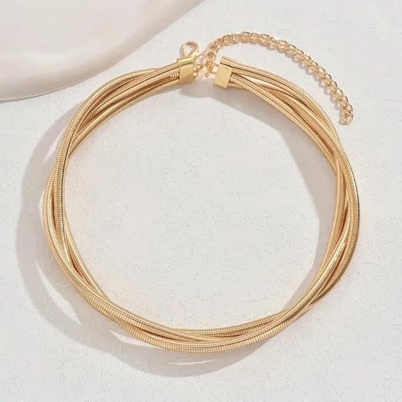 Drielaagse gouden halsketting | Goud