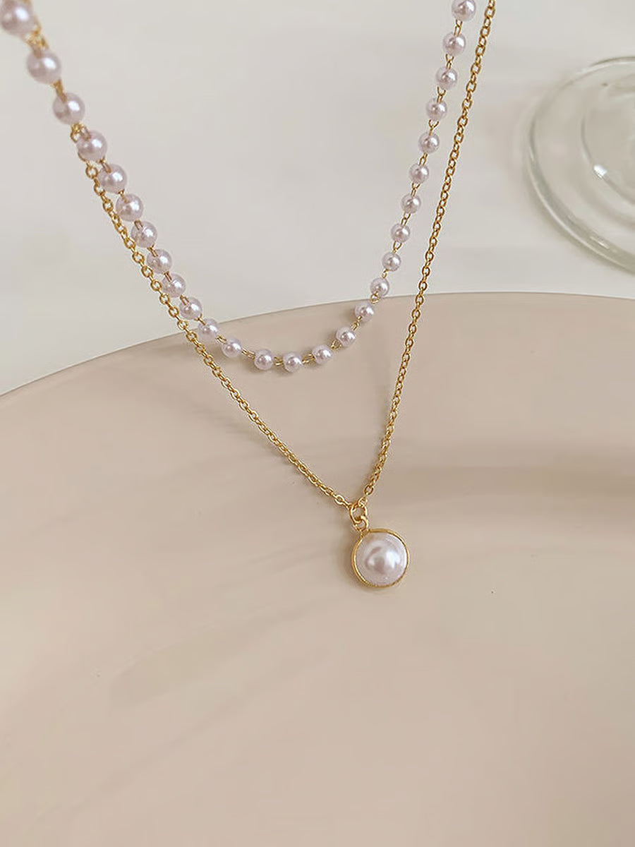 Exquisite pearl necklace | Gold