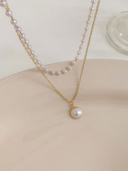 Exquisite pearl necklace | Gold