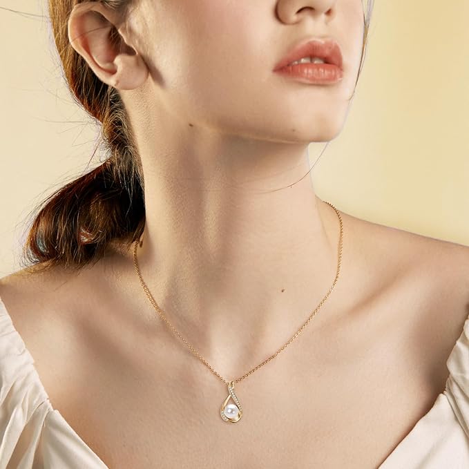 Elegante Infinity Hanger met Zoetwaterparel | Goud