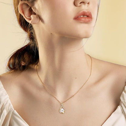 Elegante Infinity Hanger met Zoetwaterparel | Goud