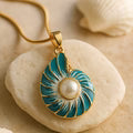 Blue Shell Pearl Necklace