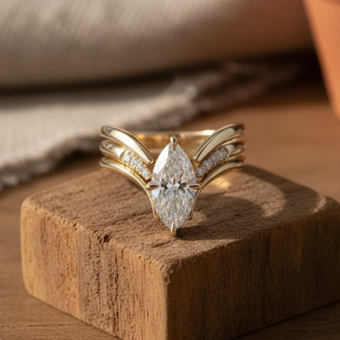 Koninklijke Druppel Kroon Gouden Ring