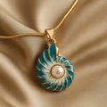 Blue Shell Pearl Necklace