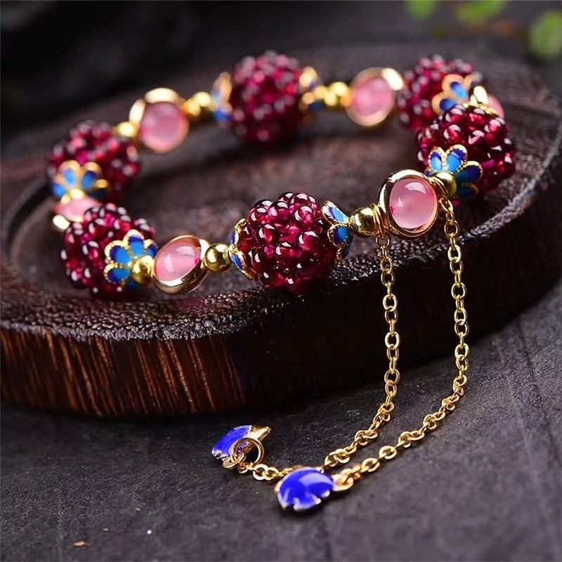 Natural Berry Stone Bracelet