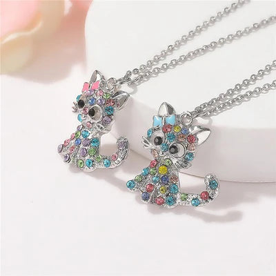 Kitten Zirconia Silver Necklace