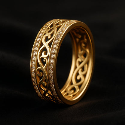 Shiny Hollow Gold Ring | Gold
