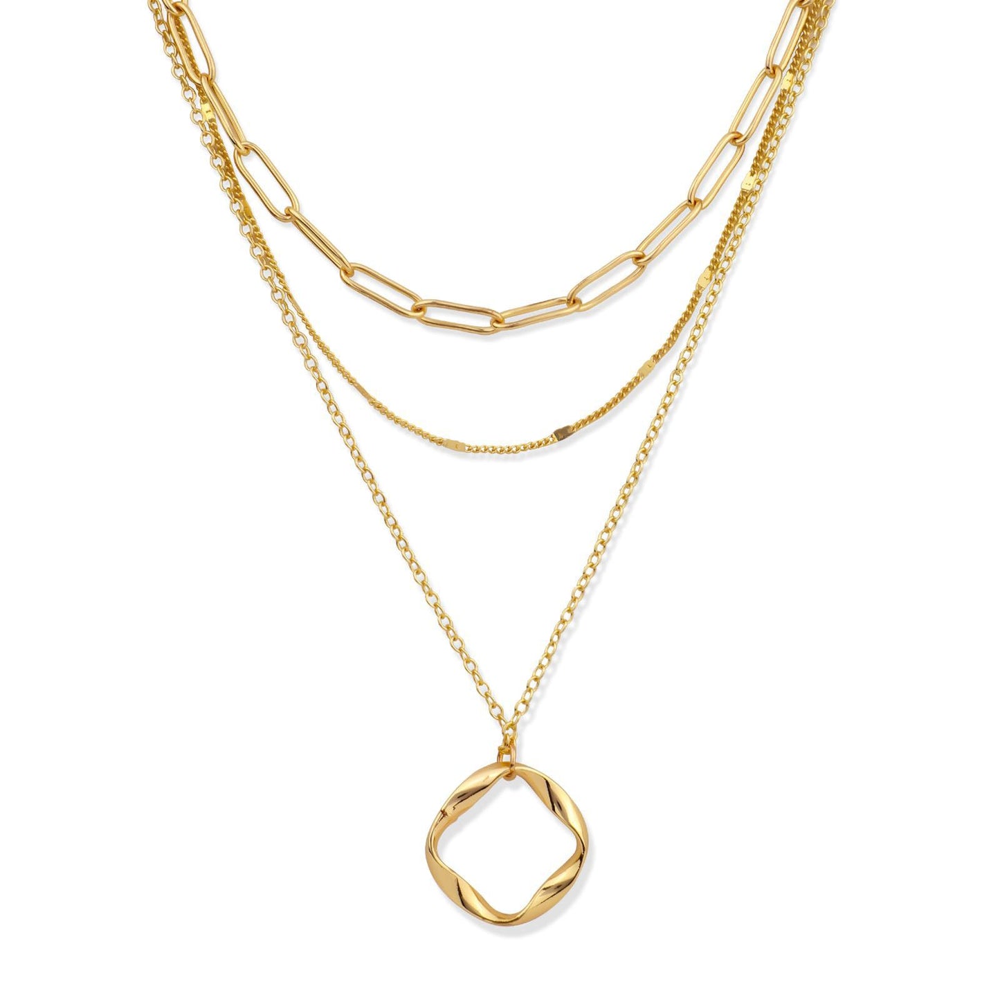 Layered Circle Chain Necklace