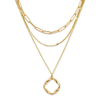 Layered Circle Chain Necklace