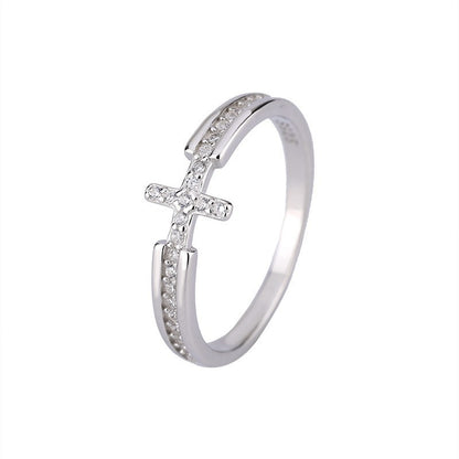 Celeste Cross Ring | White Gold