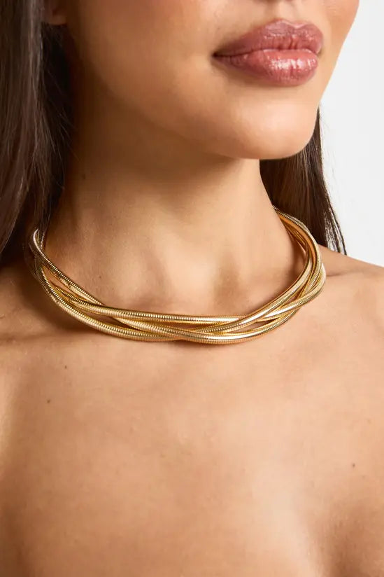 Drielaagse gouden halsketting | Goud