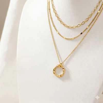 Layered Circle Chain Necklace