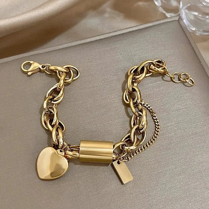 Heart-shaped bracelet | Gold