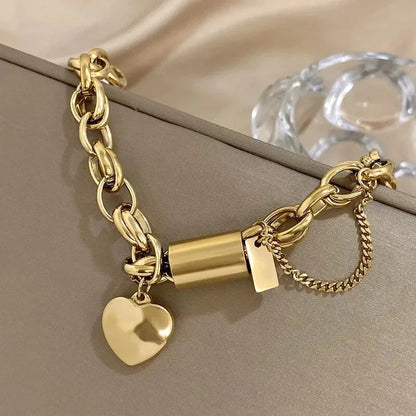 Heart-shaped bracelet | Gold